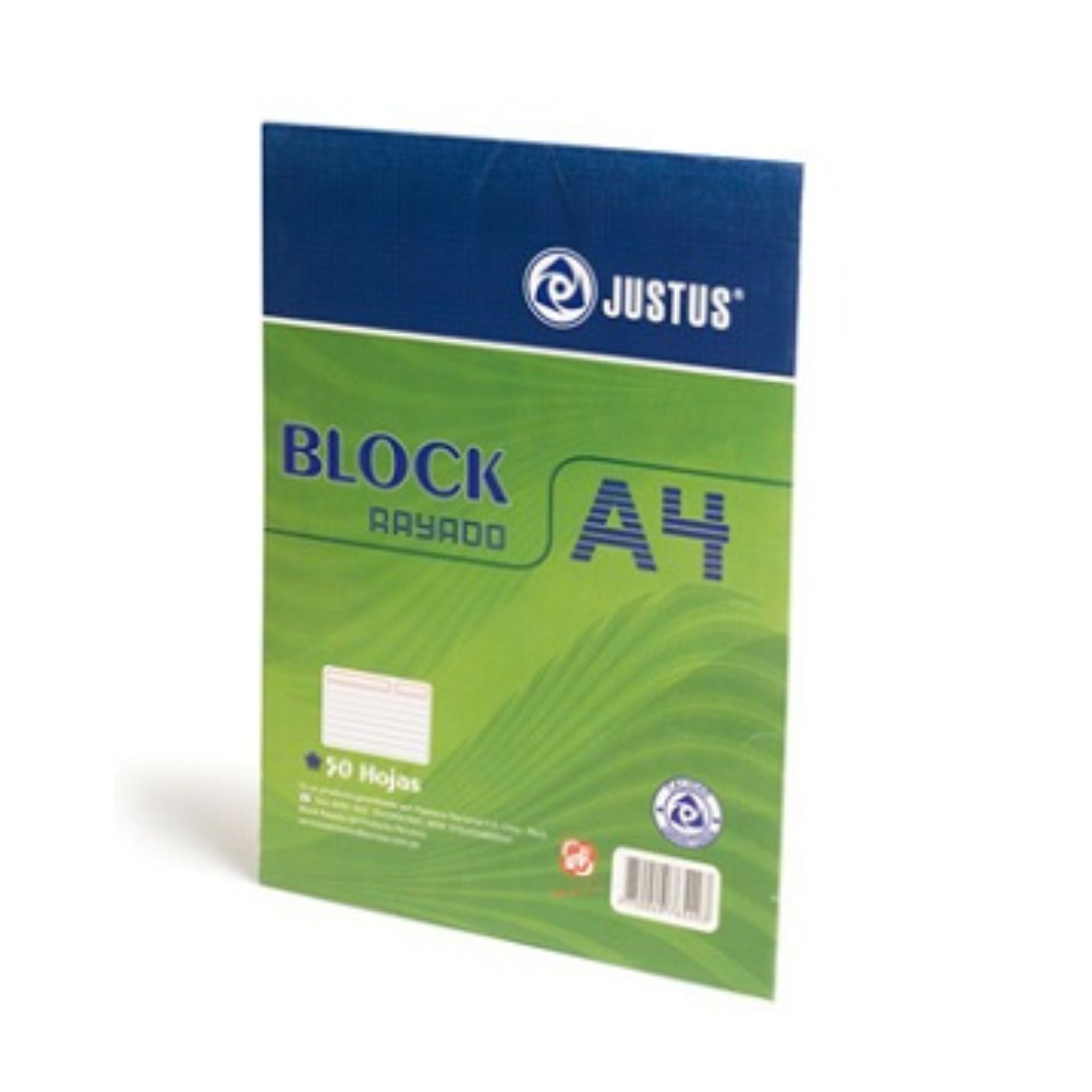 BLOCK D/PAPEL BOND RAYADO D/56 GR. T: A-4 X 50 HOJAS UNIDAD JUSTUS N.D.
