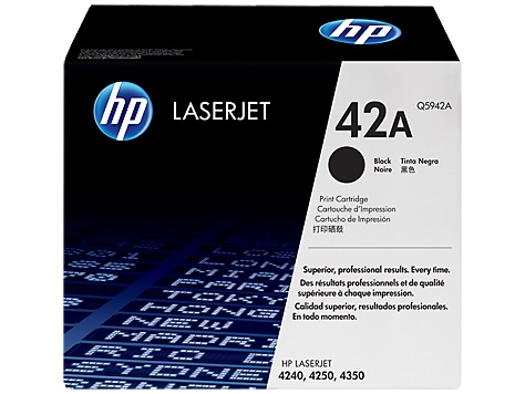TONER RENDIMIENTO: 10000 PAG COLOR NEGRO CAJA X 01 UNIDAD HP 42A Q5942A