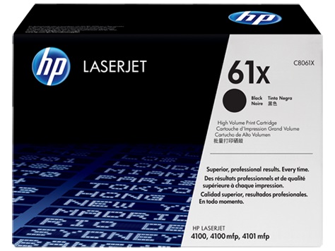 TONER RENDIMIENTO: 10000 PAG COLOR NEGRO CAJA X 01 UNIDAD HP 61X C8061X