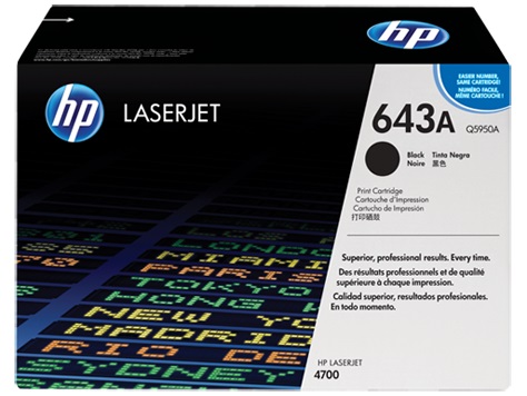 TONER RENDIMIENTO: 11000 PAG COLOR NEGRO CAJA X 01 UNIDAD HP 643A Q5950A