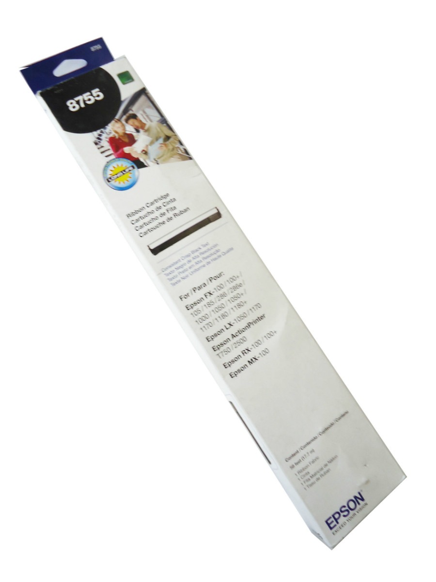 CINTA RENDIMIENTO: 3 MDC COLOR NEGRO P/IMPRESORA: FX-100,100+,185,286,1050,1170,1180,100, RX:100 CAJA X 01 UNIDAD EPSON 8755