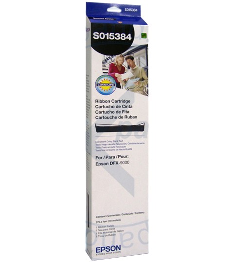 CINTA RENDIMIENTO: 15 MDC COLOR NEGRO CAPACIDAD: 70 MT DFX-9000 CAJA X 01 UNIDAD EPSON S015384