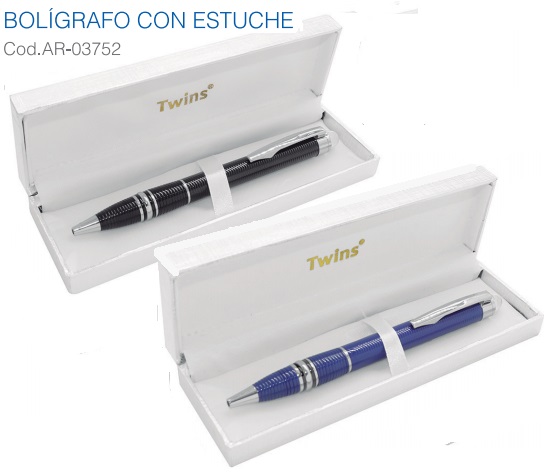 Bolígrafos publicitarios  tinta seca con estuche modelo 7 TWINS