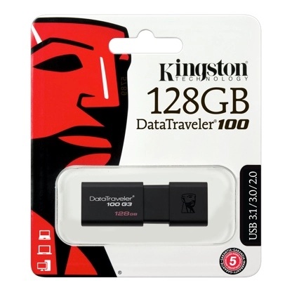 MEMORIA USB 128GB DT100G3 3.0 NEGRO KINGSTON